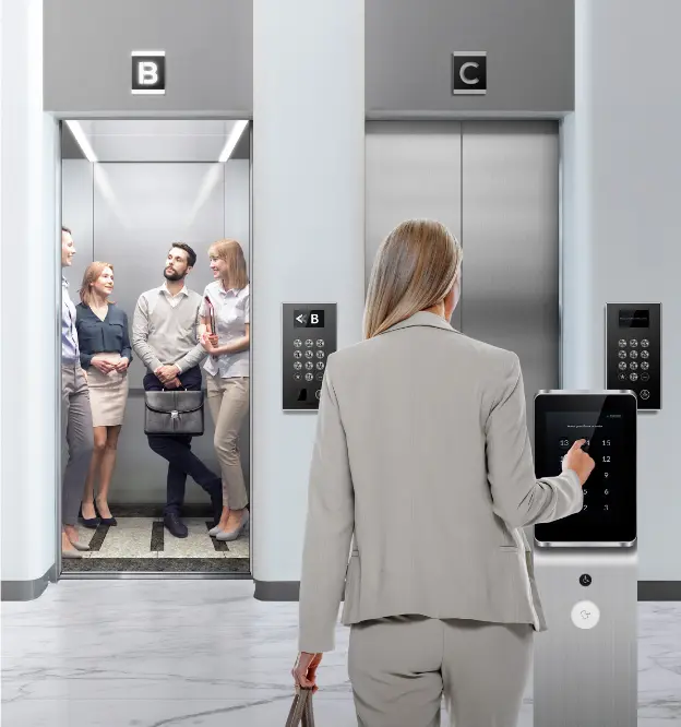 Hyundai Elevator passenger cabin interior with stainless steel finish
