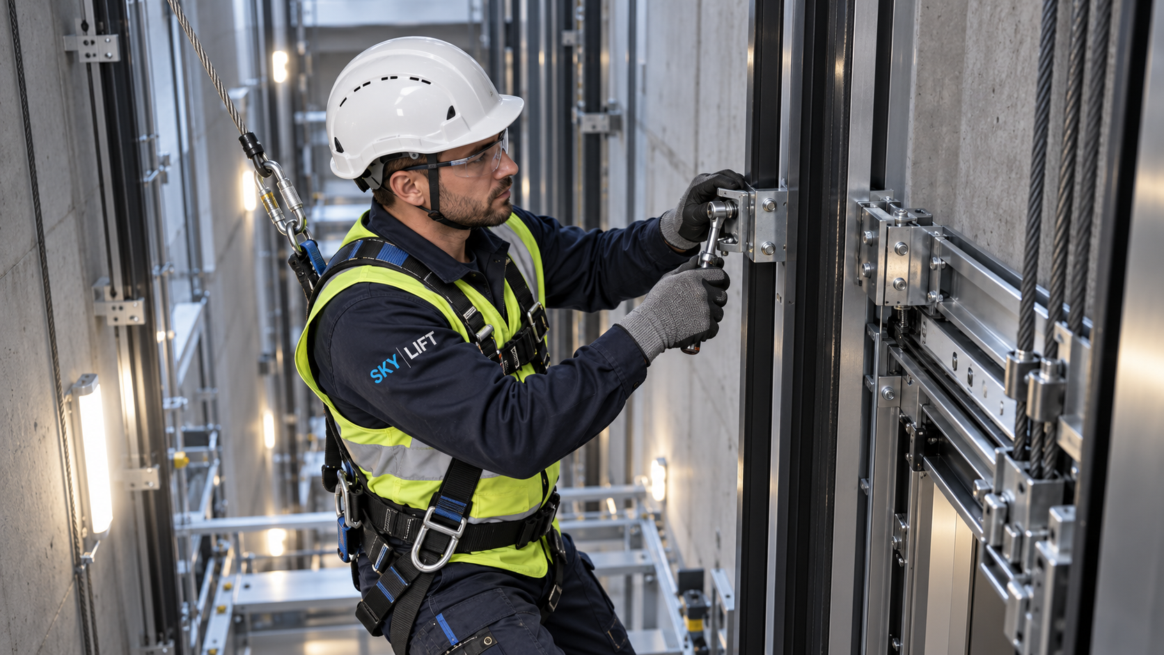 Mechanical hoistway alignment during elevator installation