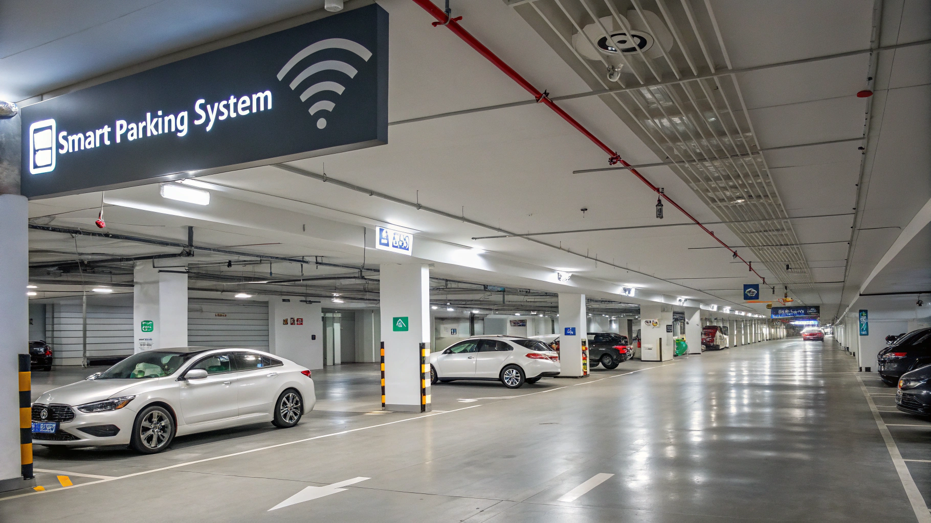 High density mechanical car parking lift system in modern garage