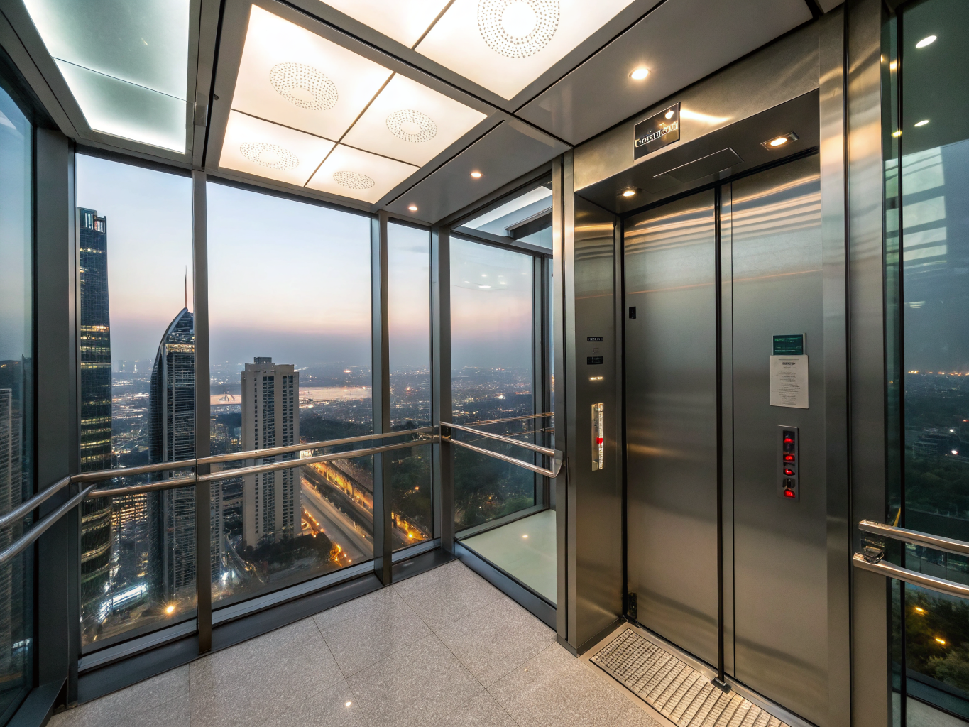 Kleemann architectural elevator cabin with modern interior finish