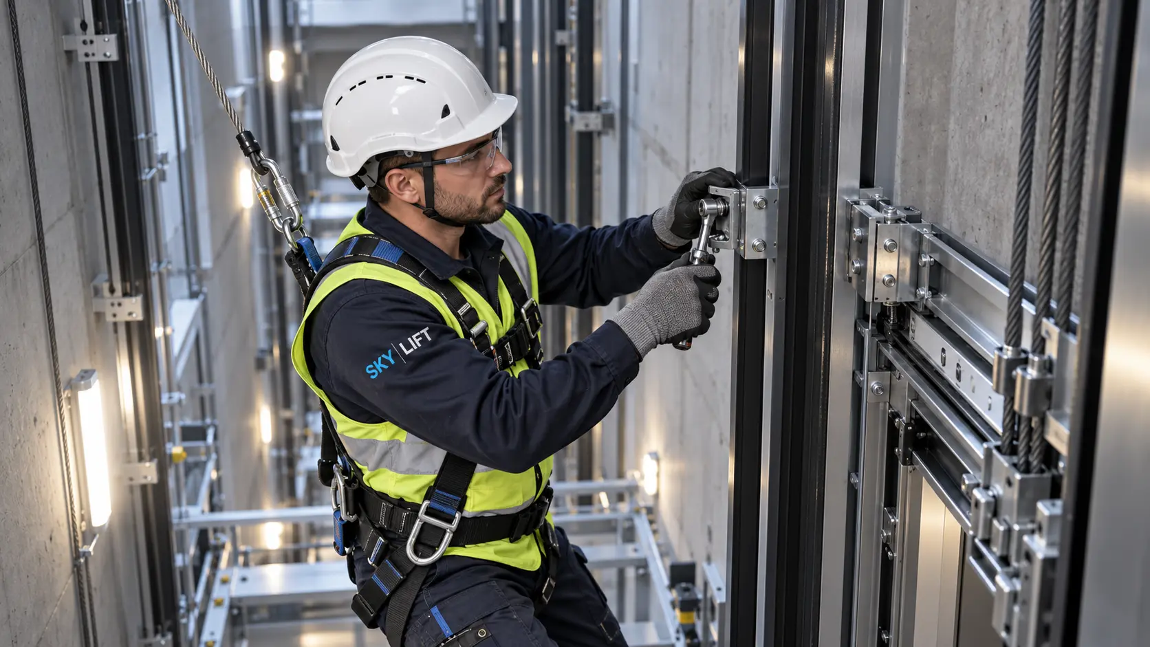 Hoistway alignment during elevator installation